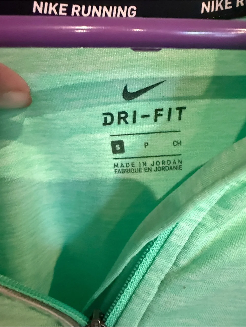 Nike Mint Green Long-Sleeve Quarter Zip Running Top
